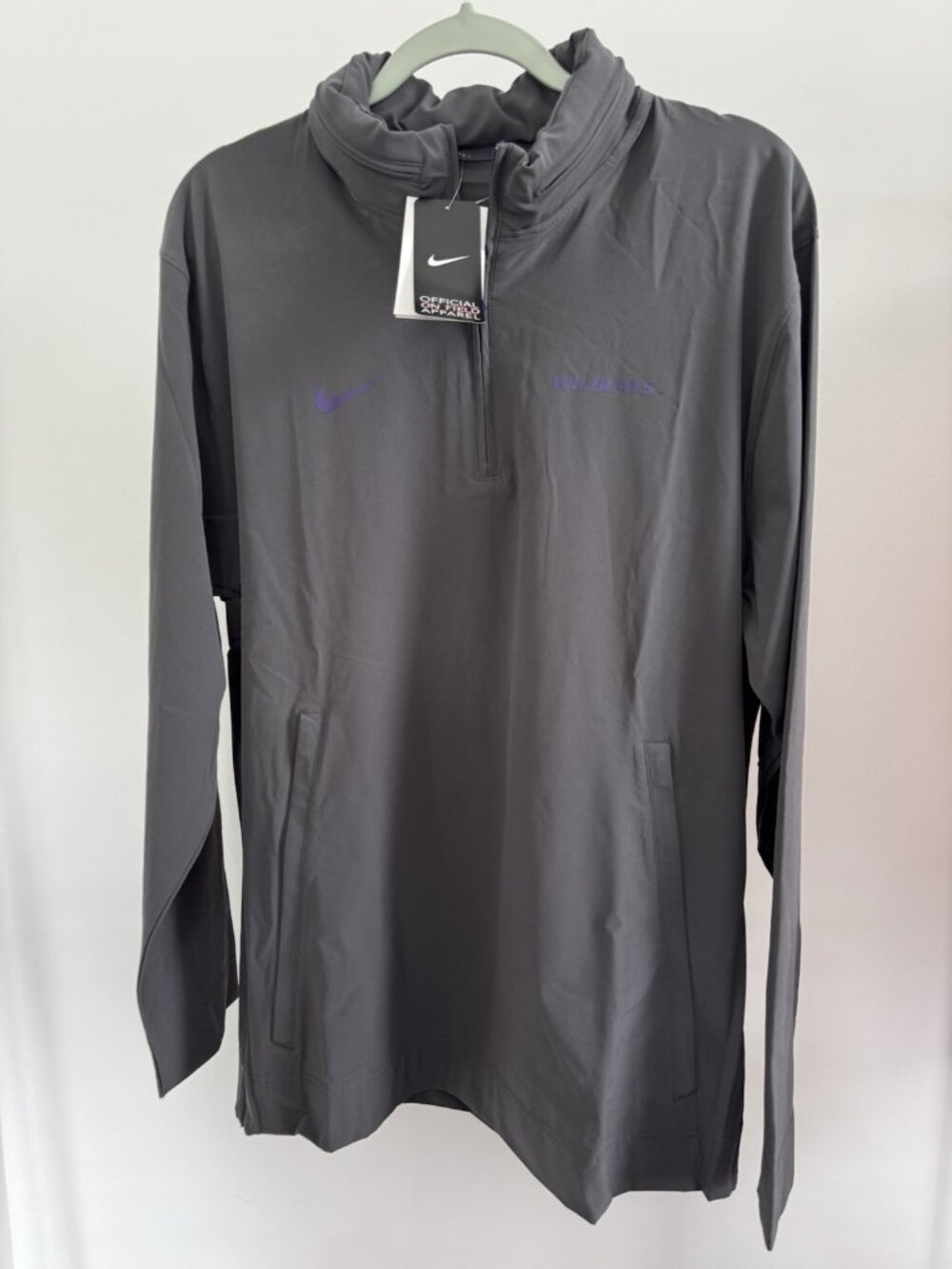 Nike K-State Wildcats Hoodie + Quarter Zip Men's Medium Gray NWT $80